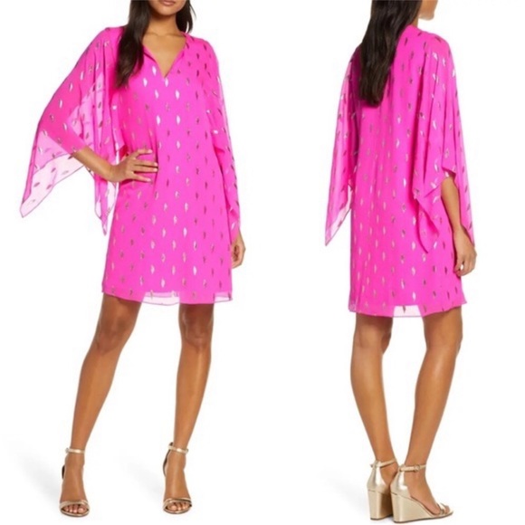 Lilly Pulitzer Dresses & Skirts - Lily Pulitzer Shalynn Silk Hot Pink Caftan Dress NEW 00